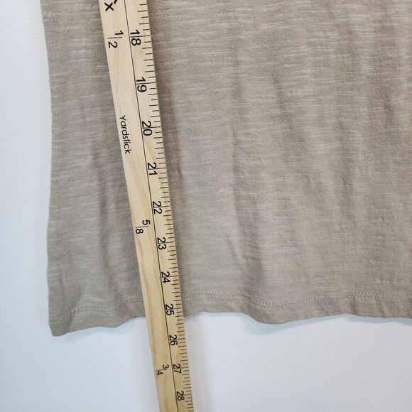 Womens Peace Love Austin T-Shirt Size M Beige Short Sleeve Crewneck Slub Knit - Picture 5 of 6